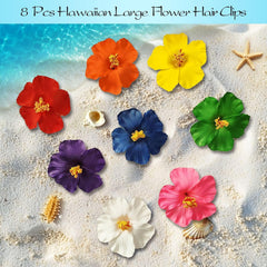 YILANPIN Hawaiian flower hair clip closeup showing color variety and charm