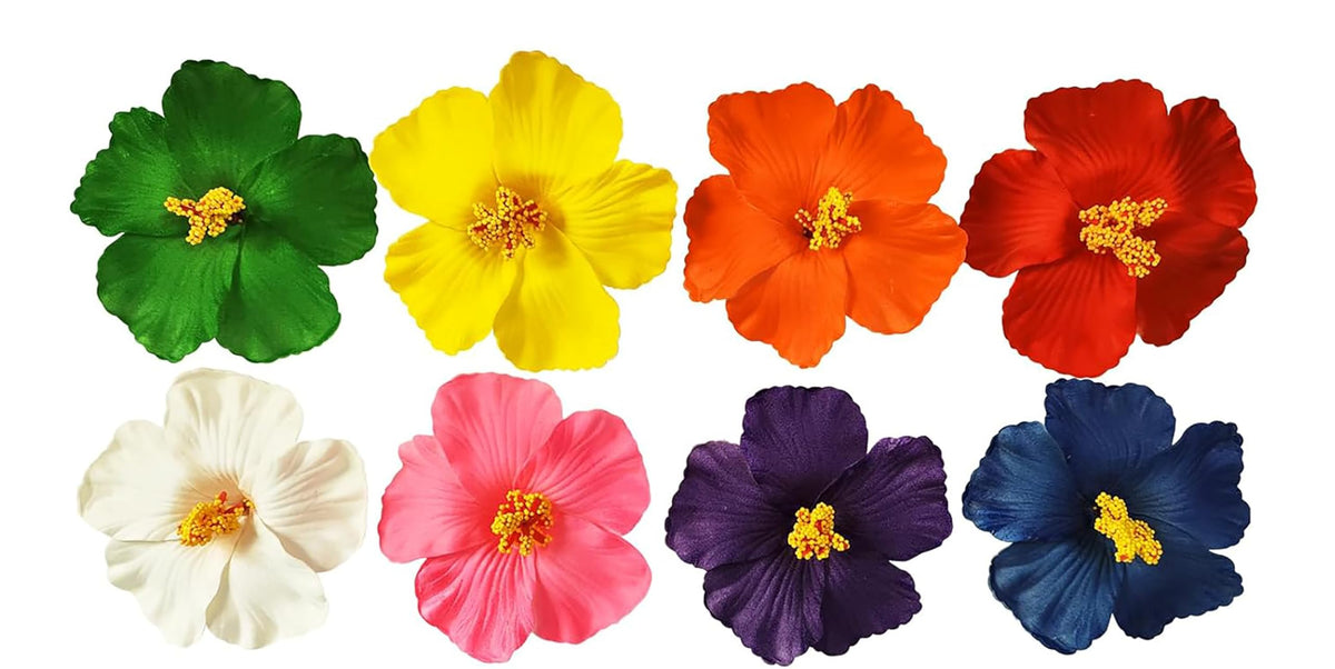 YILANPIN Hawaiian flower hair clips collection in bright colors for summer looks