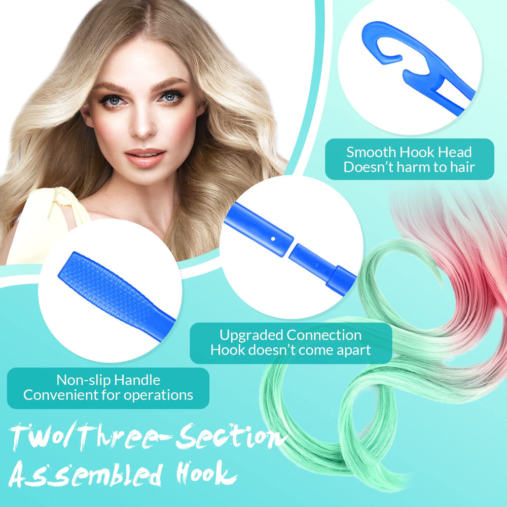 Yilloog heatless curler 22-inch blue ready for thick or long hair