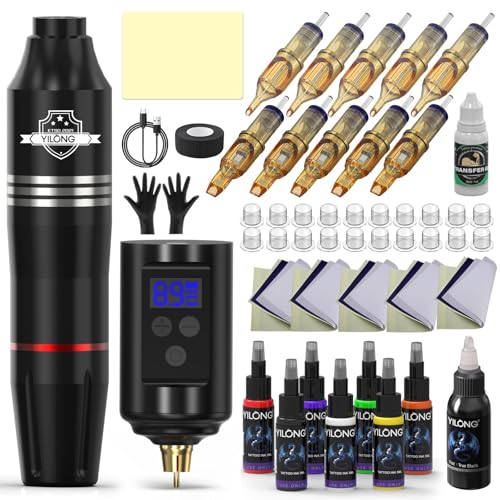 YILONG tattoo gun body with slim ergonomic grip for beginner comfort.