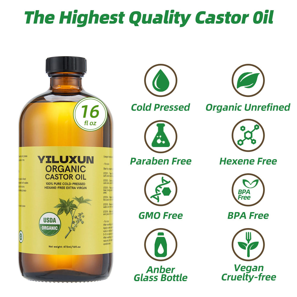 Close-up of YILUXUN castor oil patch showing skin-friendly contact surface