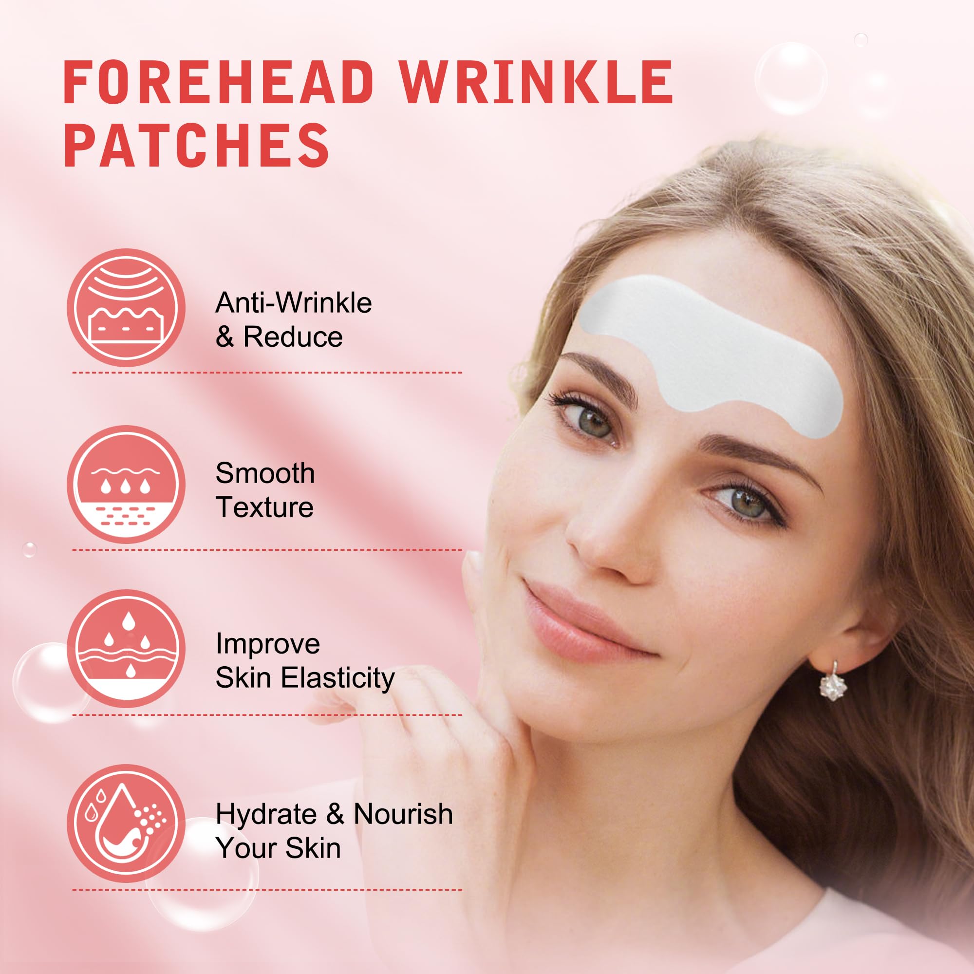 YIMEIR forehead wrinkle patches closeup — hydrolyzed collagen boost for smoothing appearance