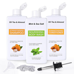YINCL 40oz empty shampoo bottles travel set with leak-proof cap for mess-free carry-on
