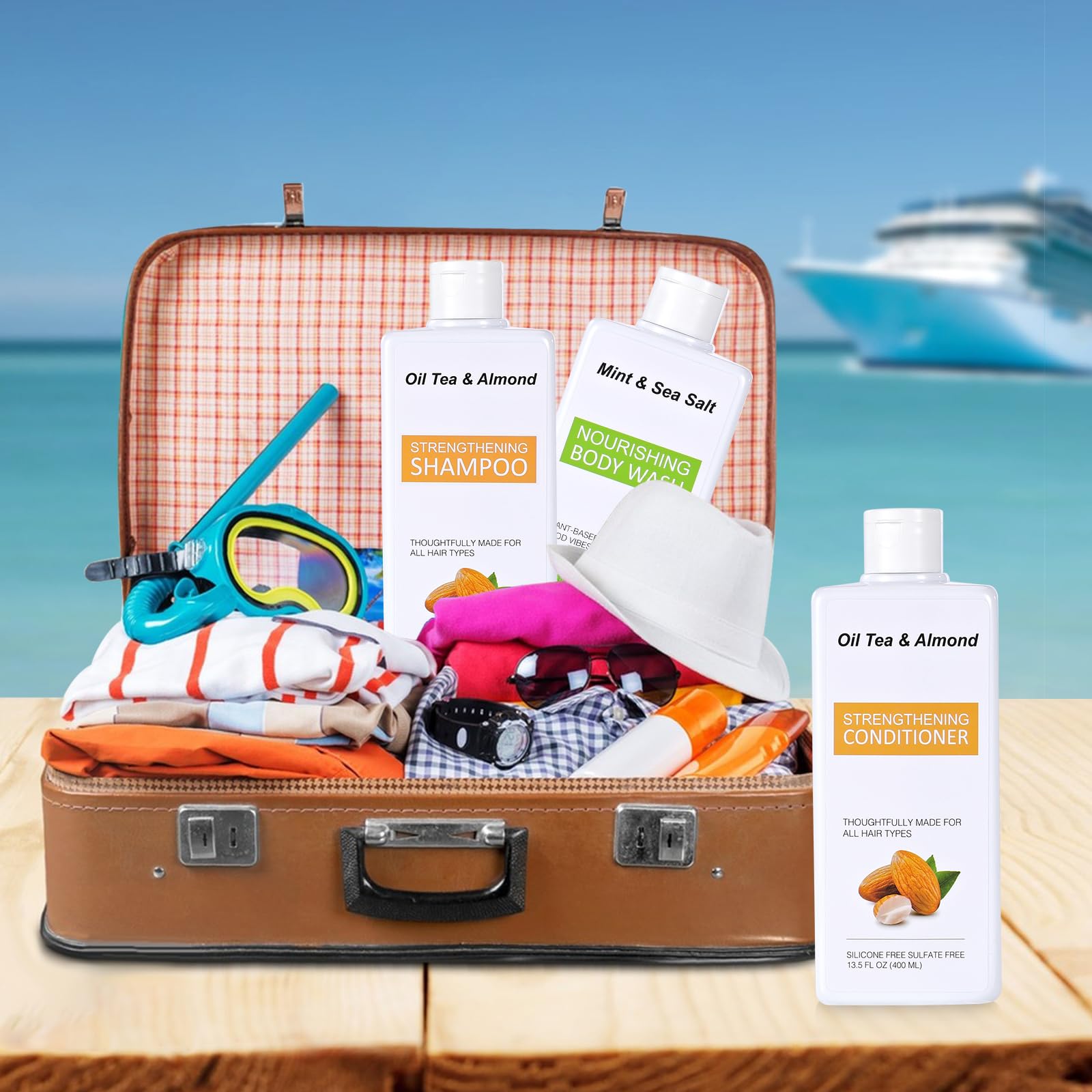 YINCL empty shampoo bottles leak-proof cap close-up highlighting secure seals prevent spills in luggage