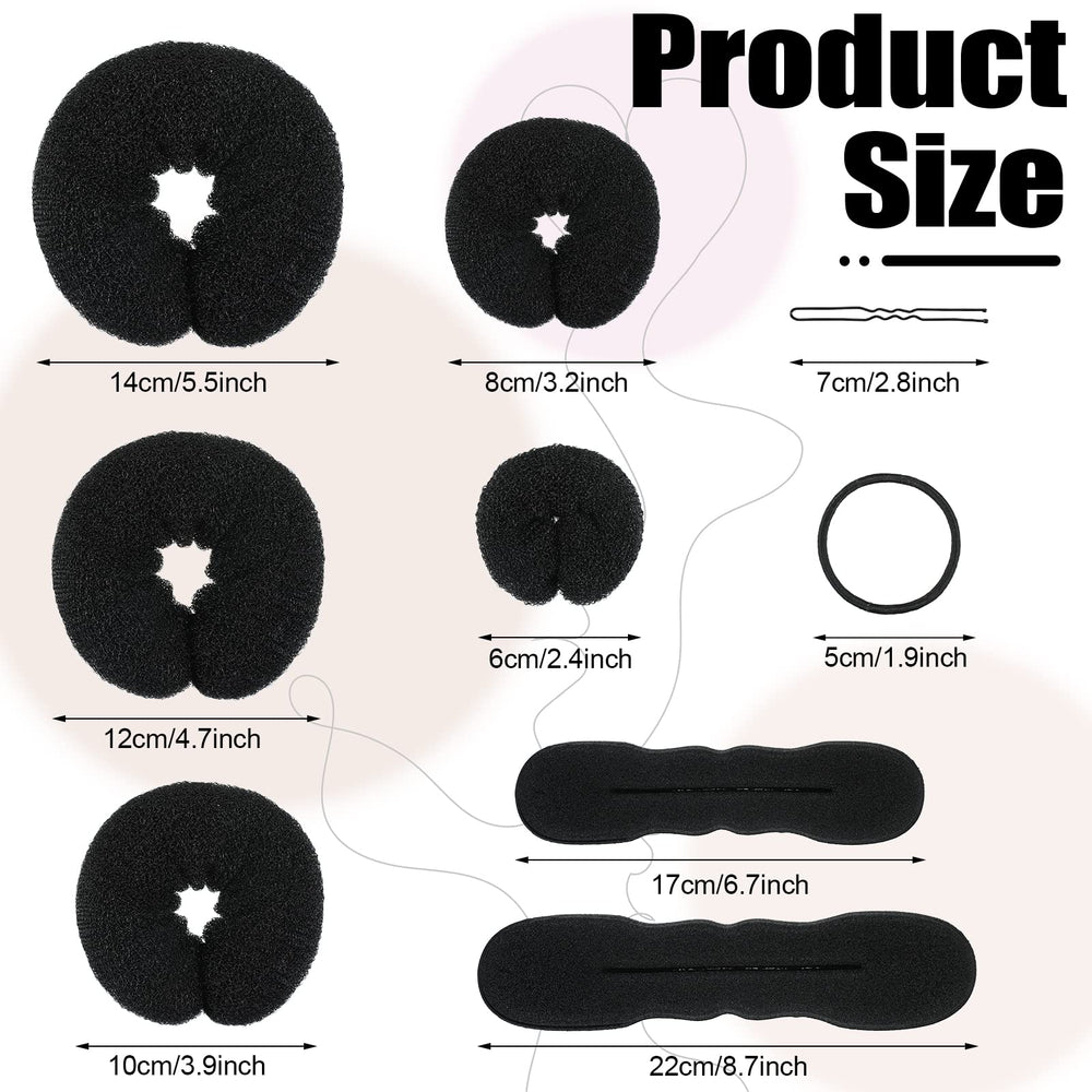 Yinder donut bun maker 12cm ideal for medium-thickness hair updos.