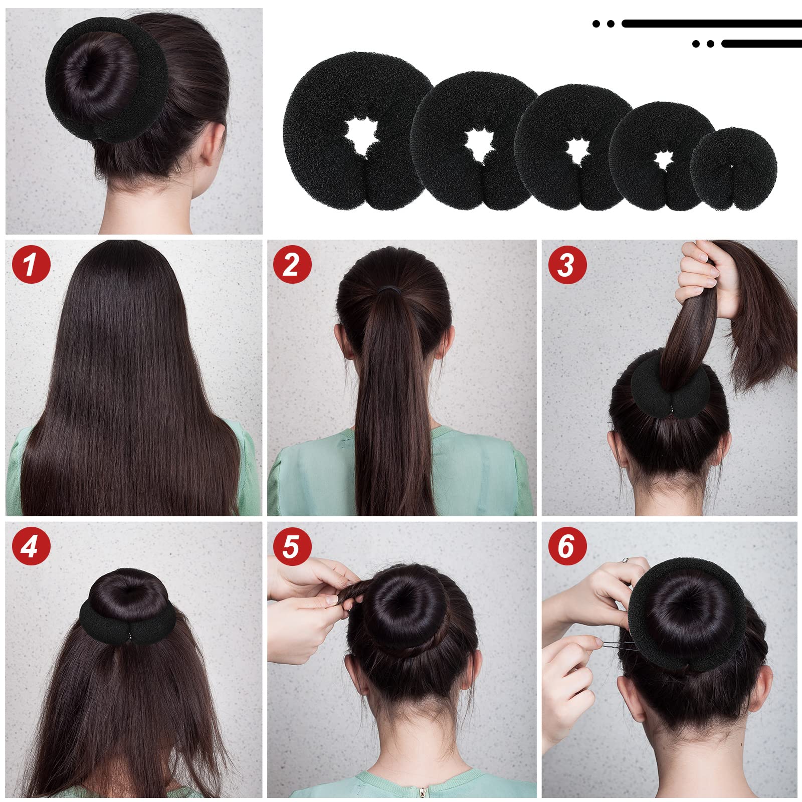 Yinder donut bun maker 8cm compact bun option for petite styles.