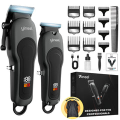 Yineel hair clippers front view shows ergonomic design for comfortable salon-style cuts