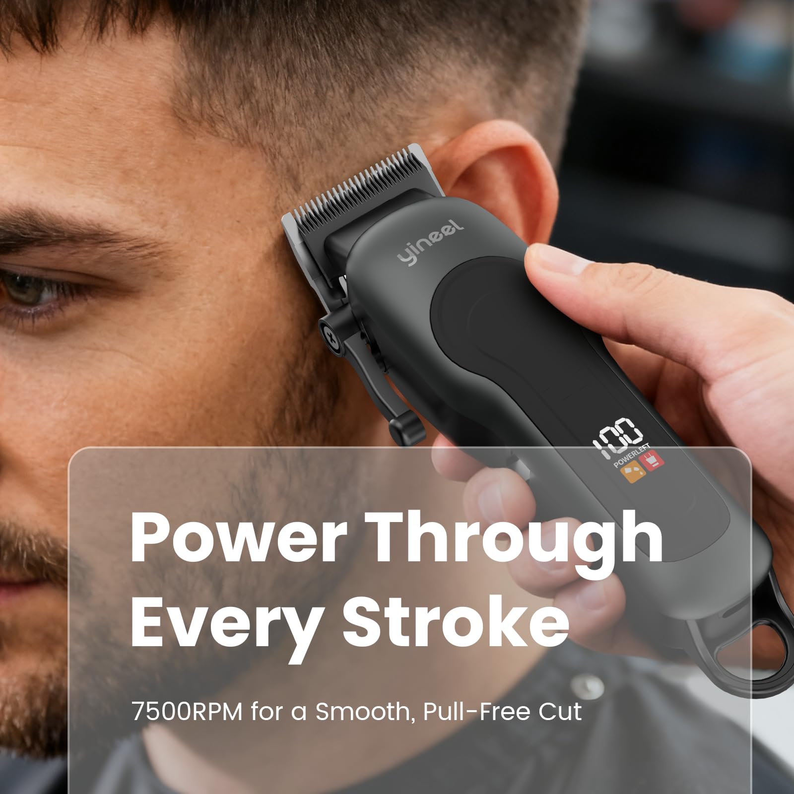 Yineel pro grooming kit in use demonstrates precise beard shaping and hair fades