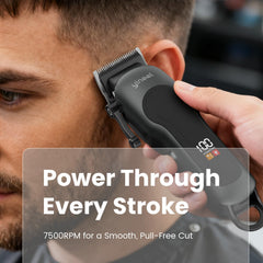 Yineel pro grooming kit in use demonstrates precise beard shaping and hair fades