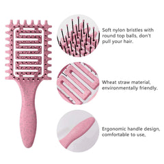 Yingbtr curl brush shows strategic-bristles for gentle detangling without pulling.