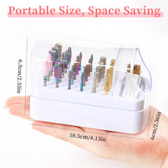 YINGJEE nail drill bits cleaner box top-down view supports quick, tidy workstation.