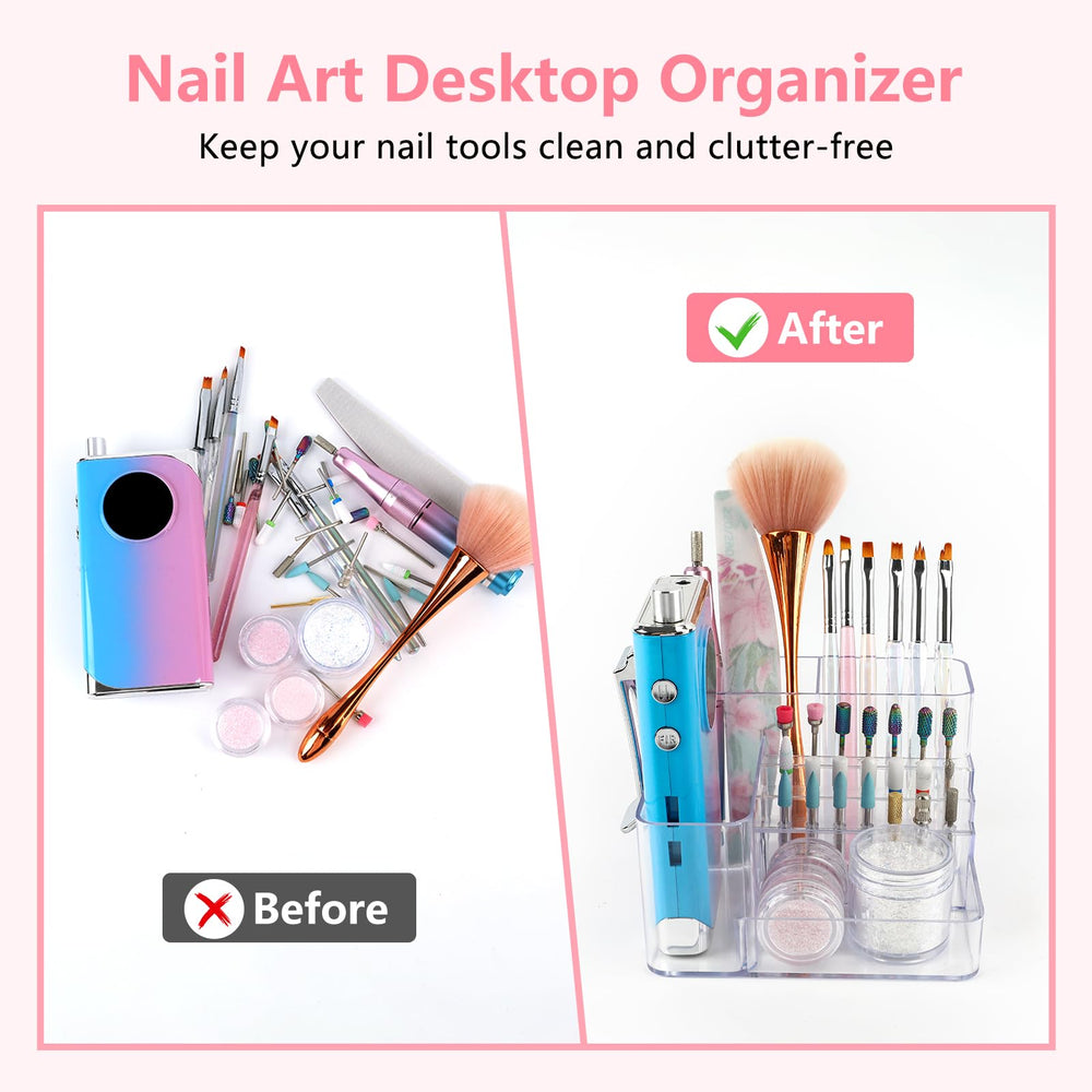 YINGJEE nail drill holder four divisions for organized supplies