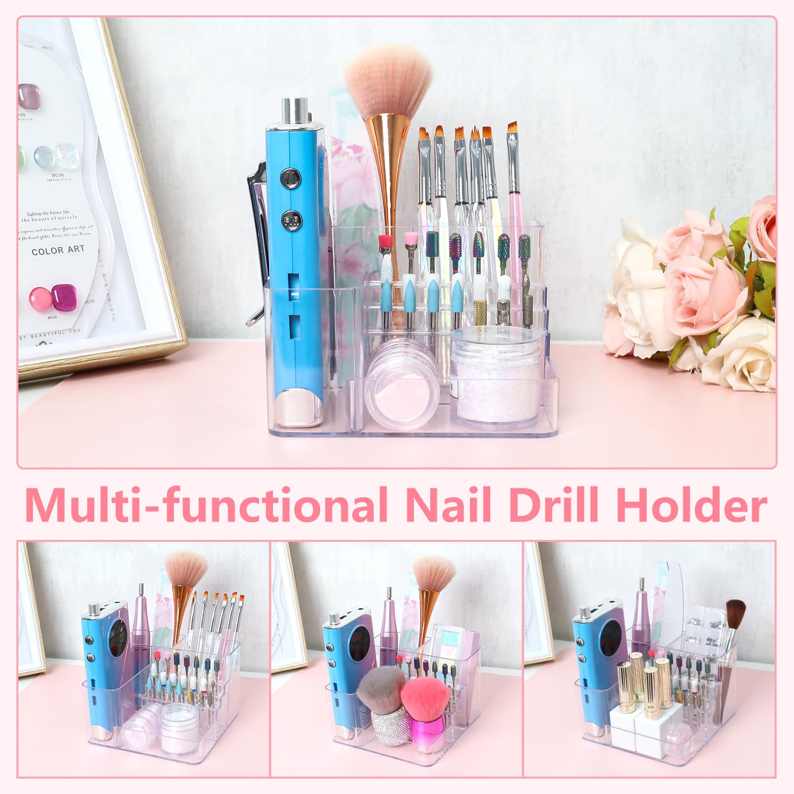 YINGJEE nail drill holder with thickened base for stable placement