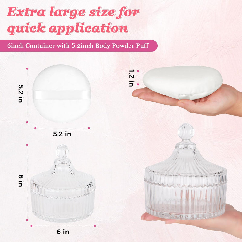 YINGMAN 6-inch glass powder container keeps powder mess-free during use