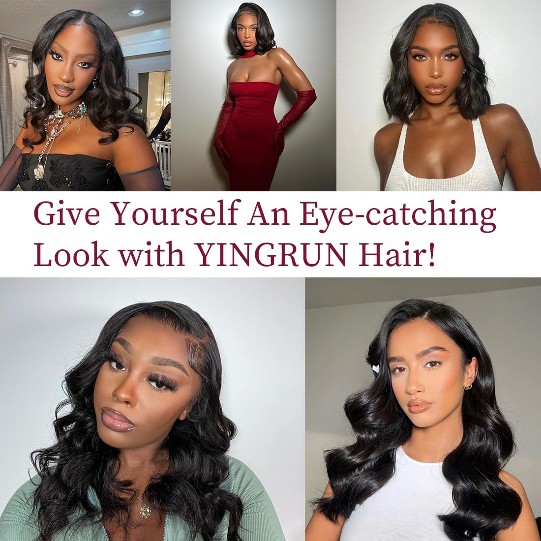 YINGRUN 180% density bob wig provides full volume without heaviness.