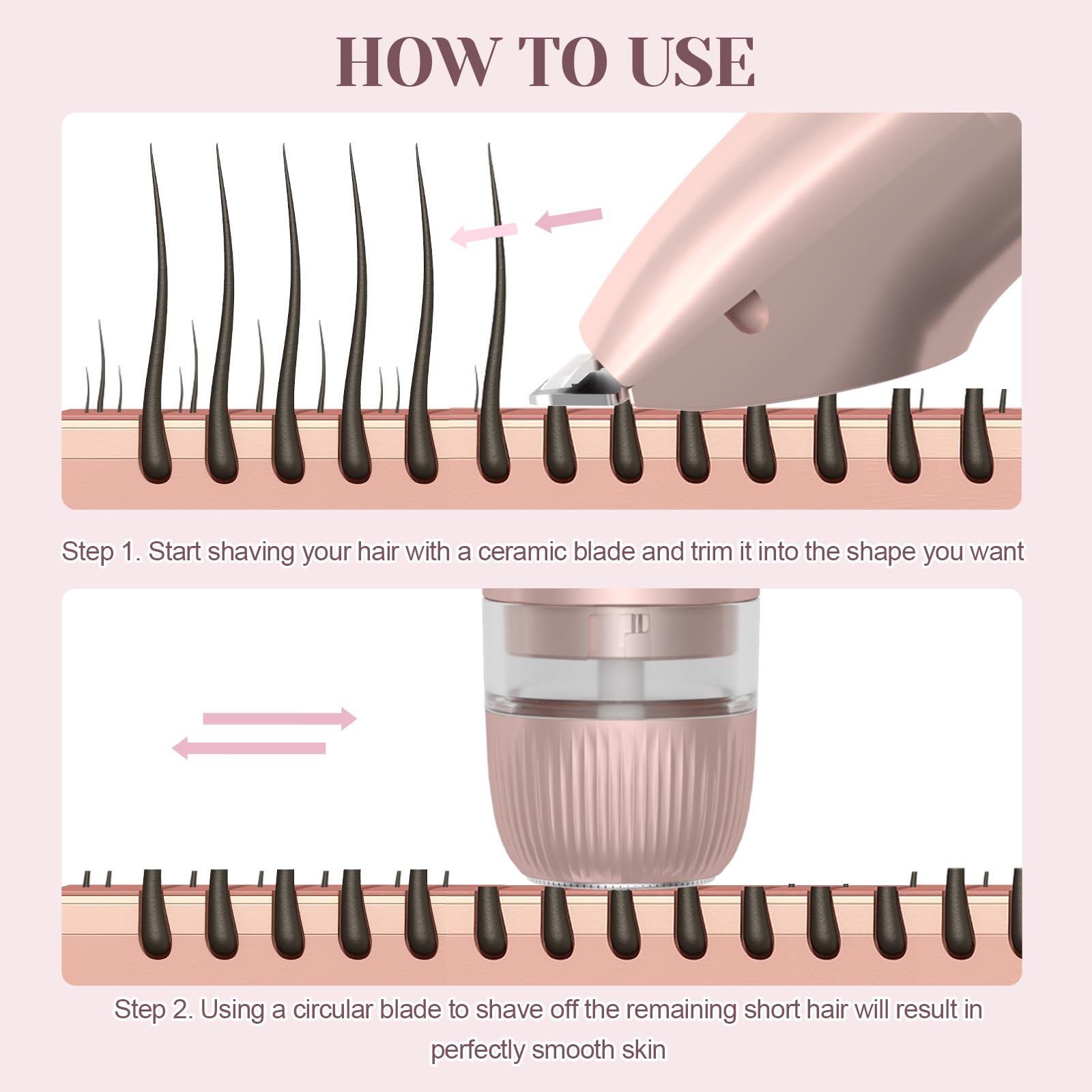Yinowt bikini trimmer skin-friendly blades with protective cover