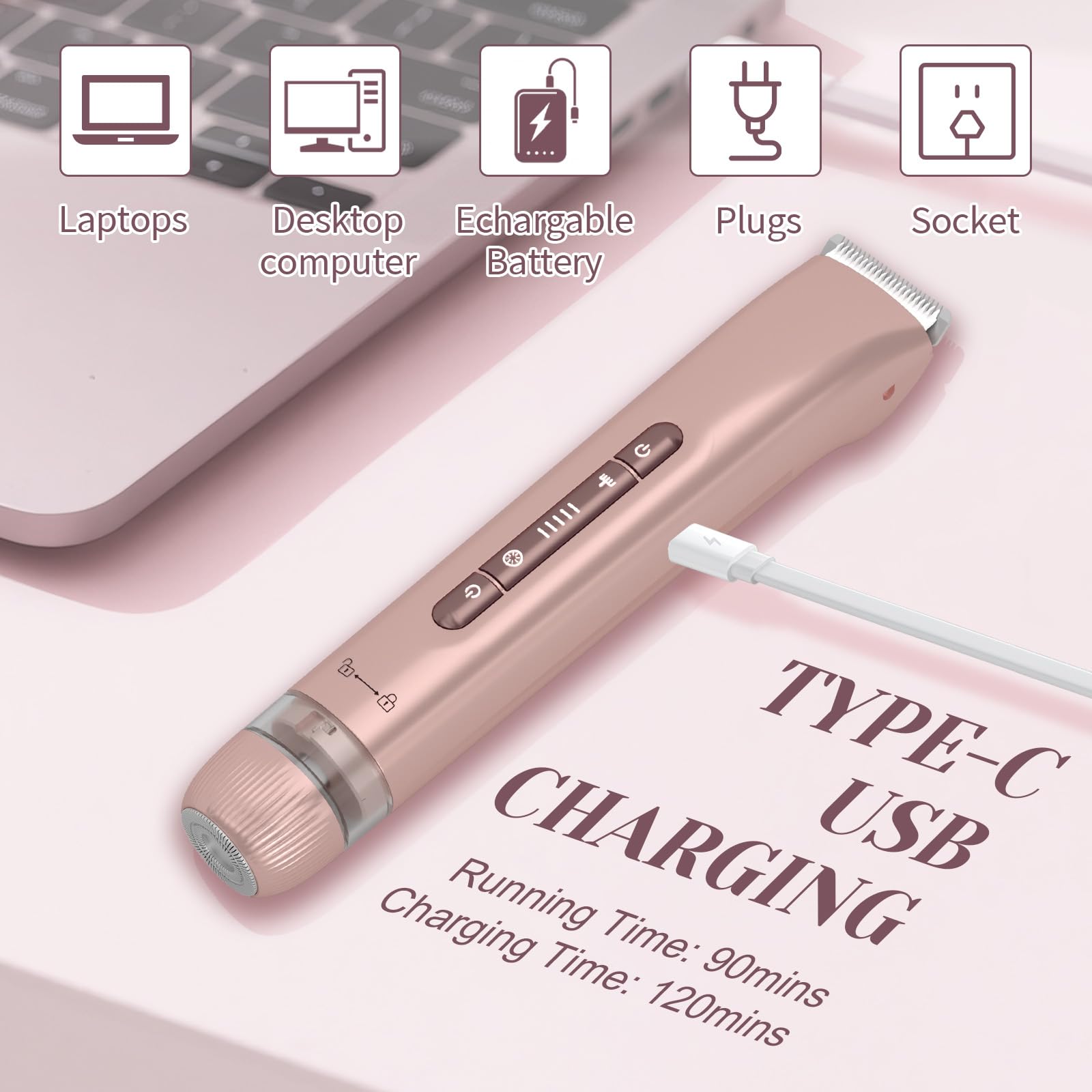 Yinowt bikini trimmer USB charging for travel-ready power