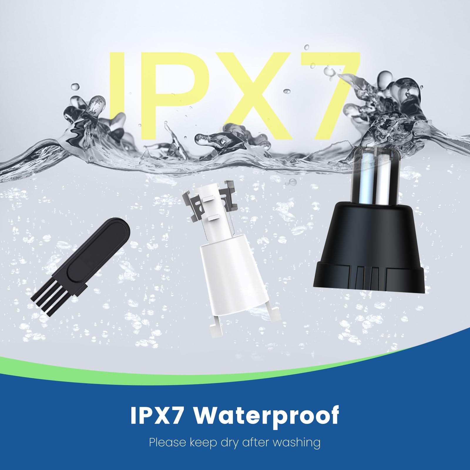Yinowt IPX7 waterproof trimmer for safe shower use and easy cleaning