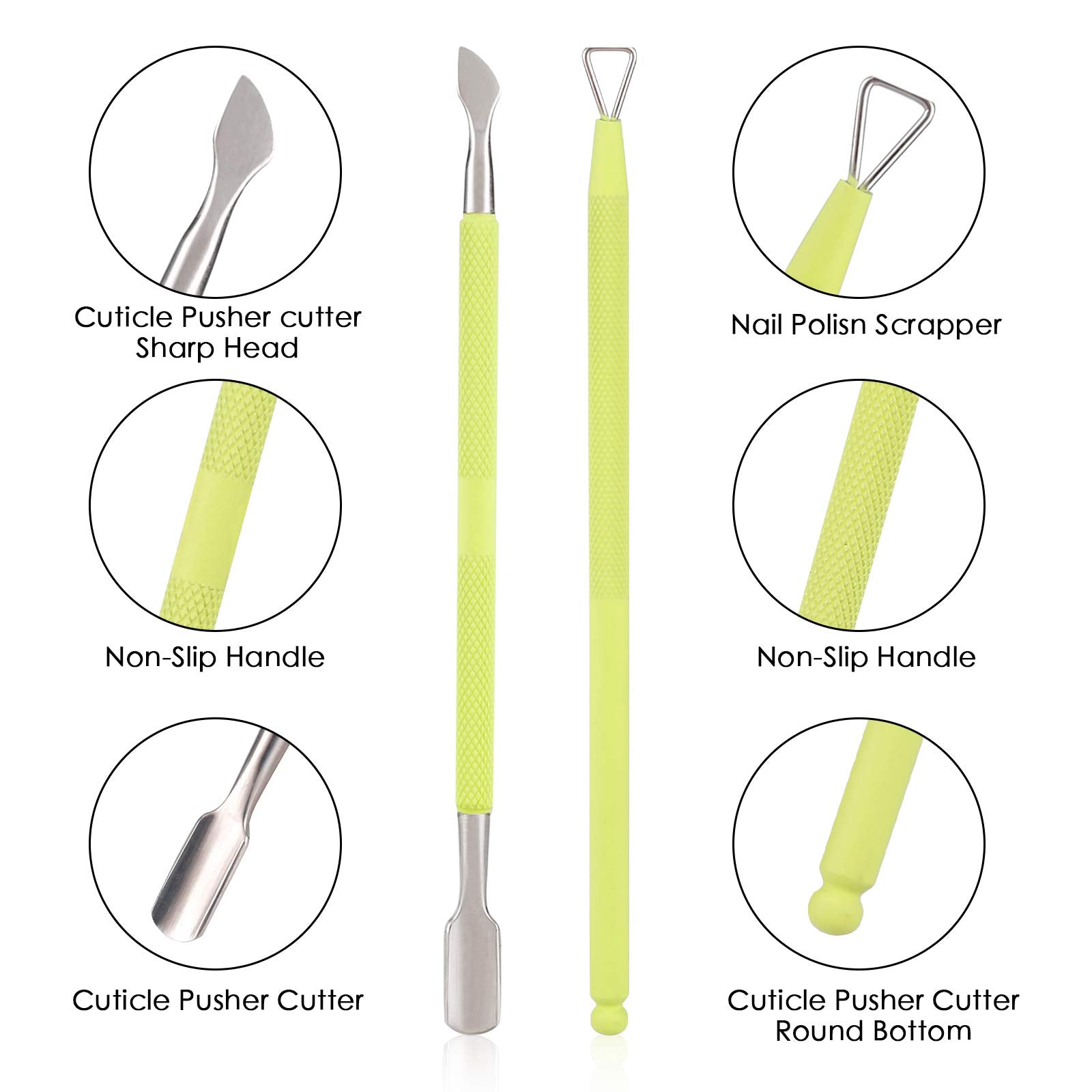 YINYIN cuticle cutter triangle head in green for faster gel polish cleanup