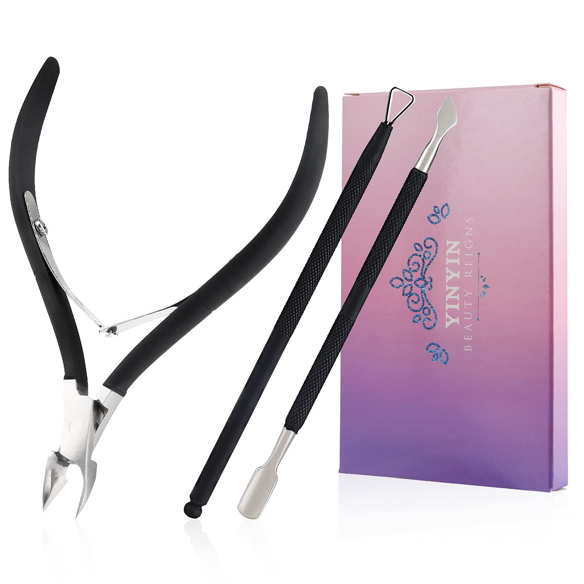 YINYIN cuticle nipper in black with precise grip for manicure tasks