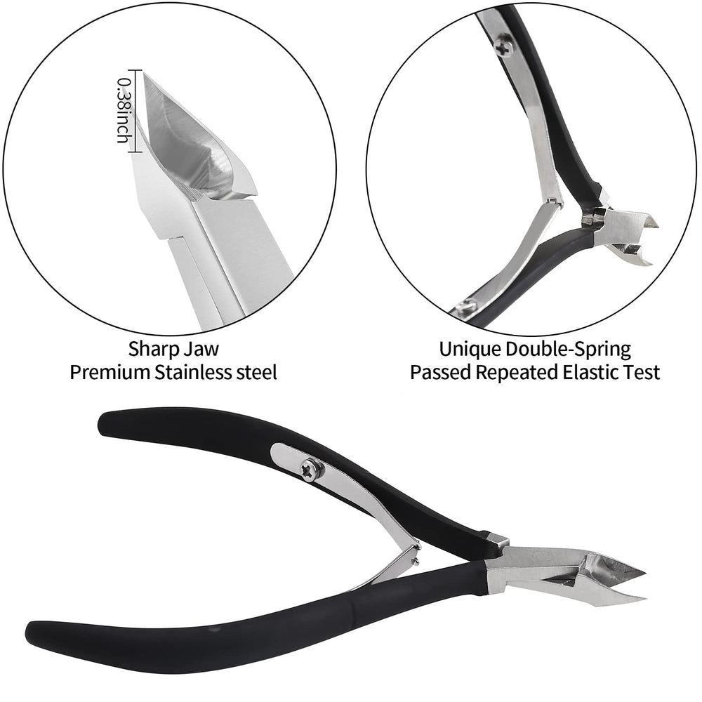 YINYIN cuticle pusher in black with ergonomic grip for painless prep