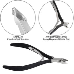 YINYIN cuticle pusher in black with ergonomic grip for painless prep