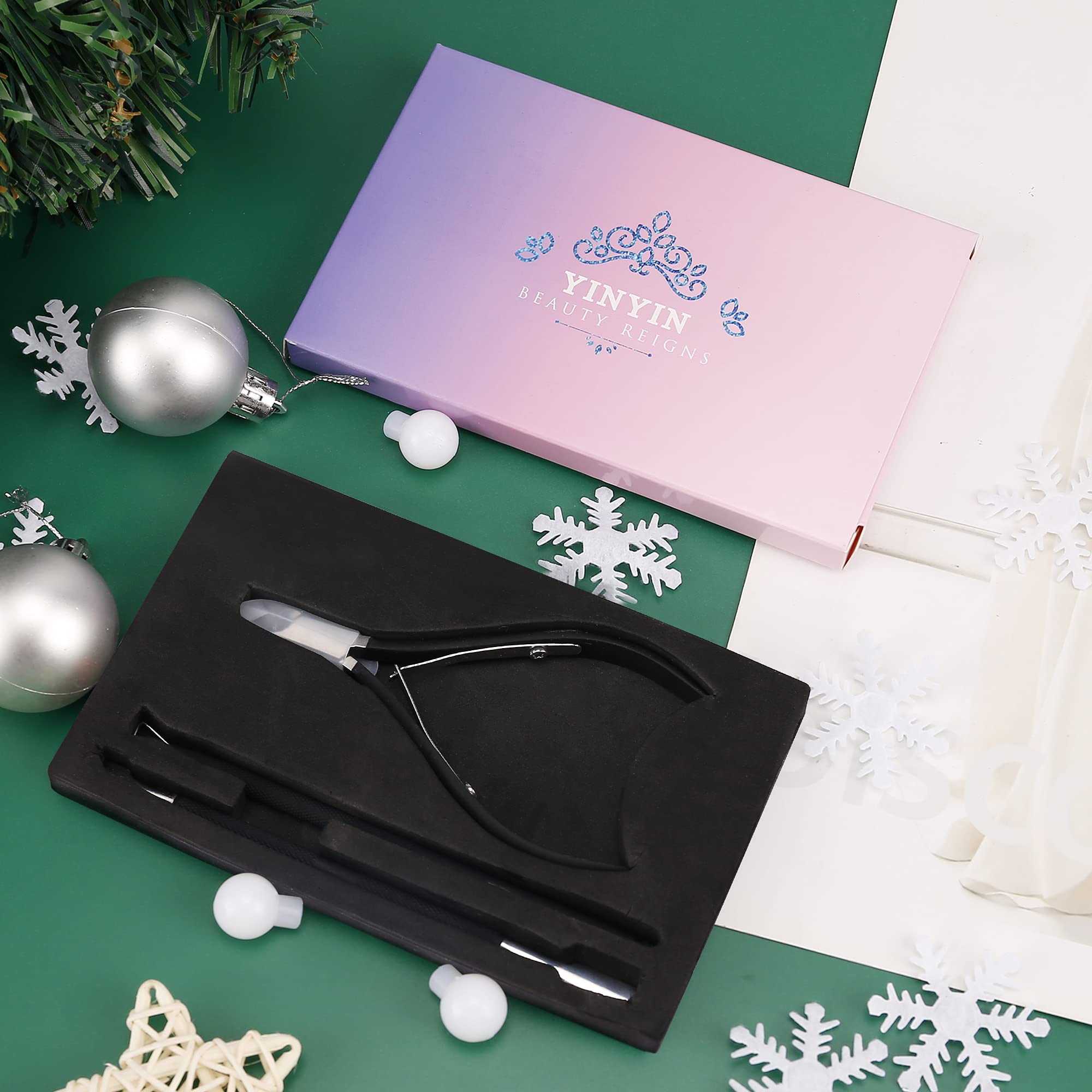YINYIN cuticle care set with black finish stored in box