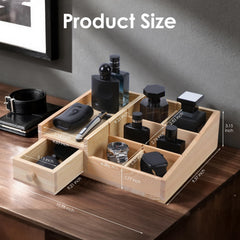 YIOJOYD bathroom counter organizer tidy vanity with six adjustable compartments