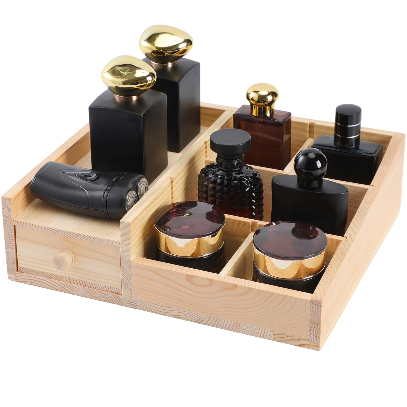 YIOJOYD Cologne organizer wood stand keeps fragrances neatly displayed and accessible