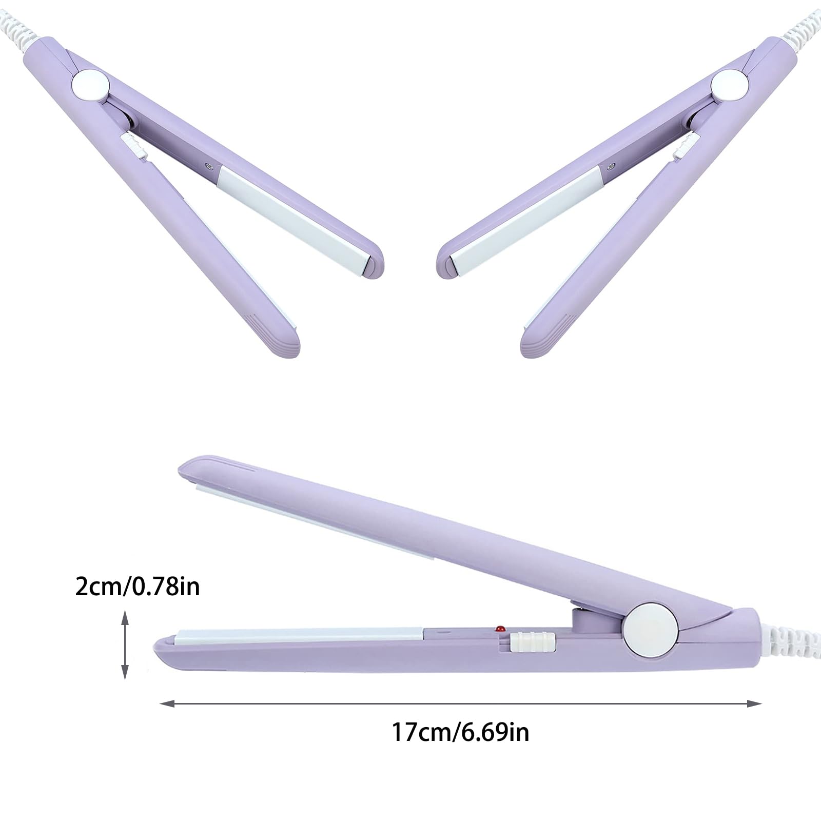 YIPINER mini hair straightener 2-in-1 use demonstrates straight and curl