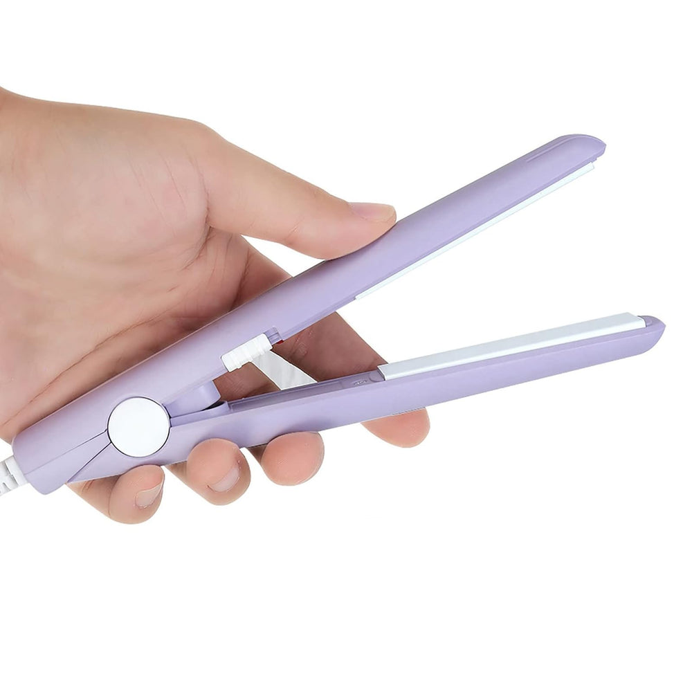 YIPINER mini hair straightener ceramic plates closeup for smooth glide
