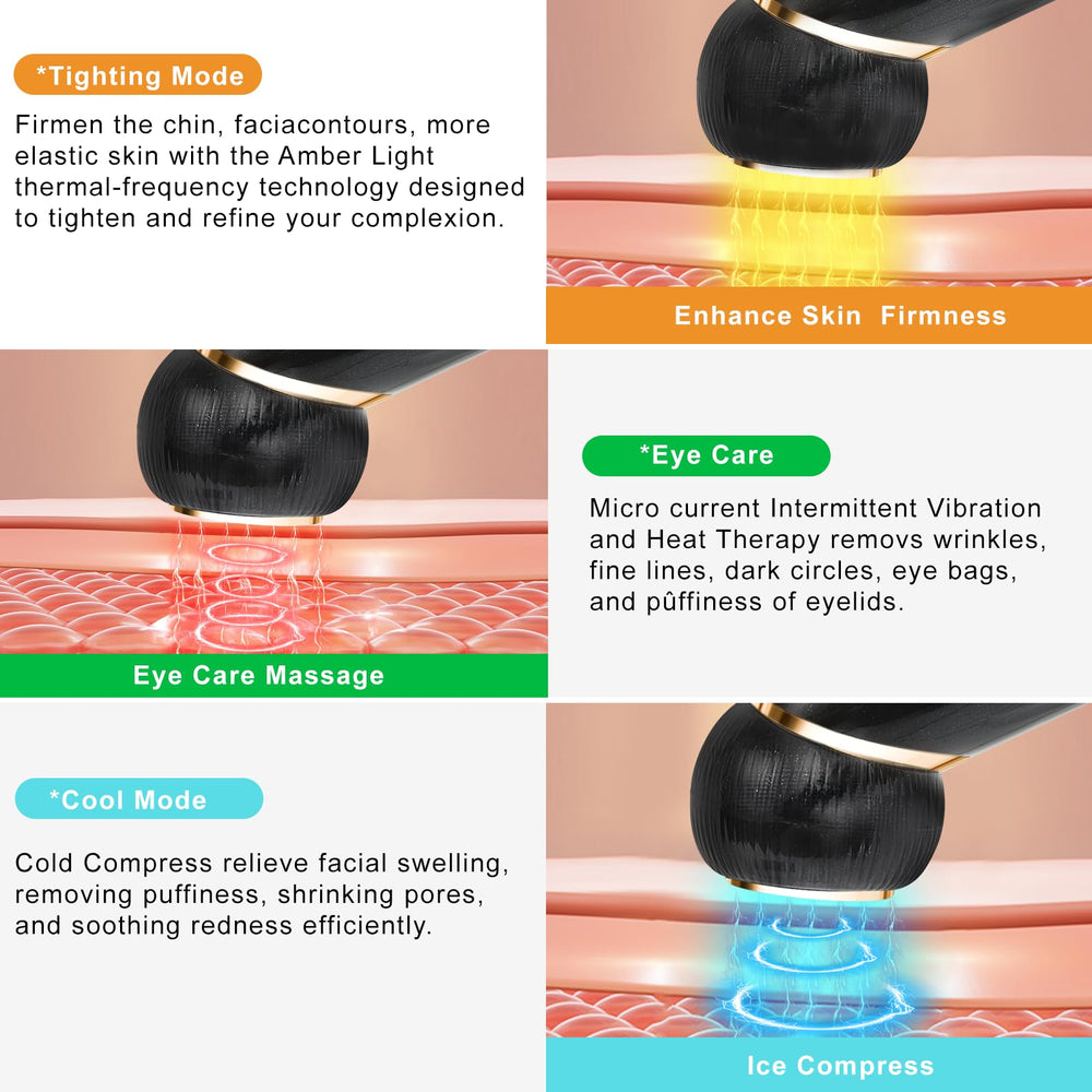 YIQEA Facial Massager 6in1 light-modes highlights customizable vibration for varied skincare routines.