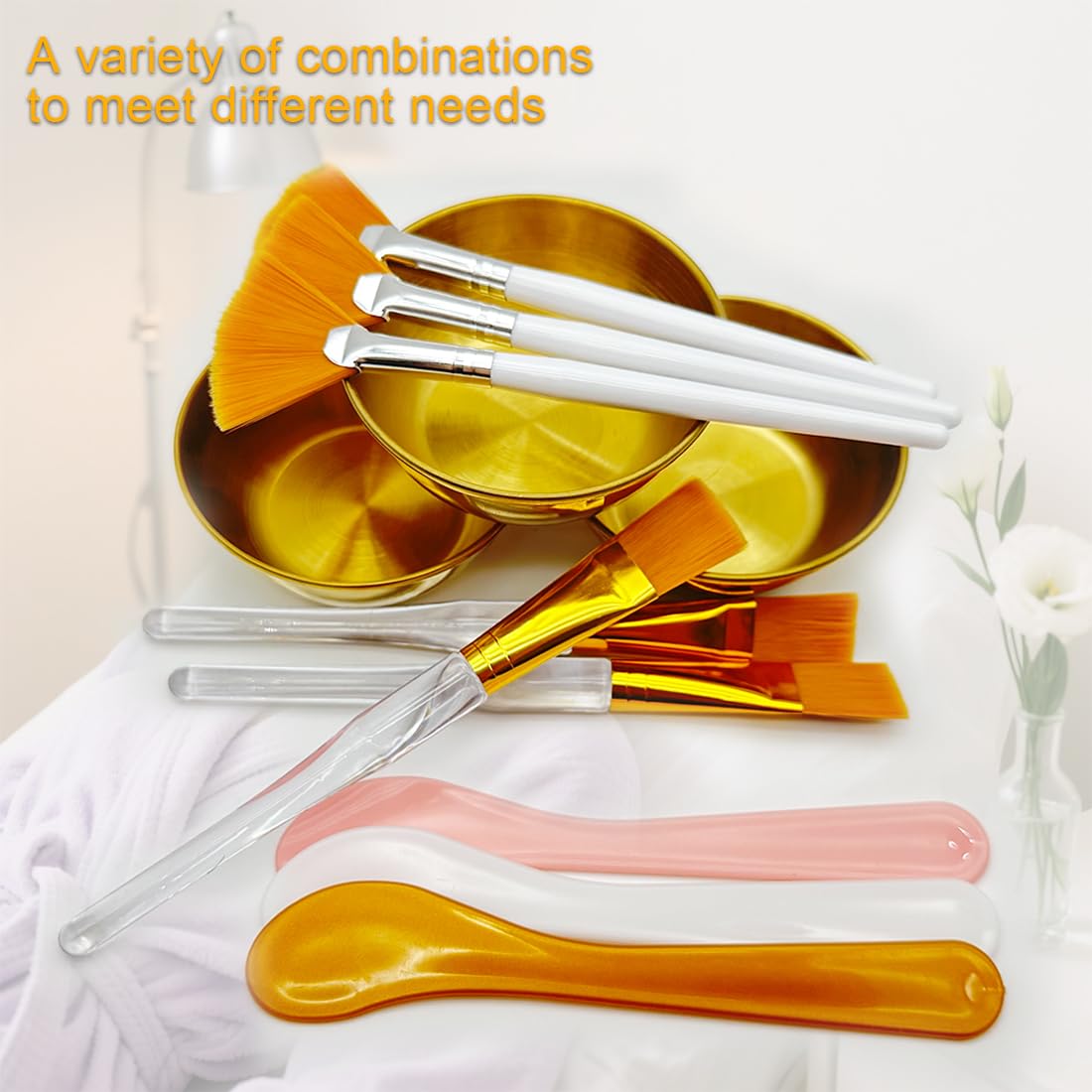Yiqianhome fan brushes designed for precise, detailed mask application on the face.