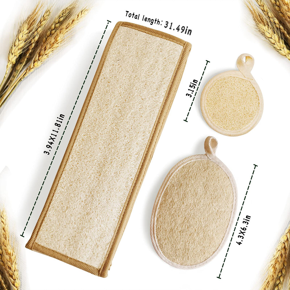 YIQINGJIE natural-loofah-sponge-body versatile for face and body exfoliation.