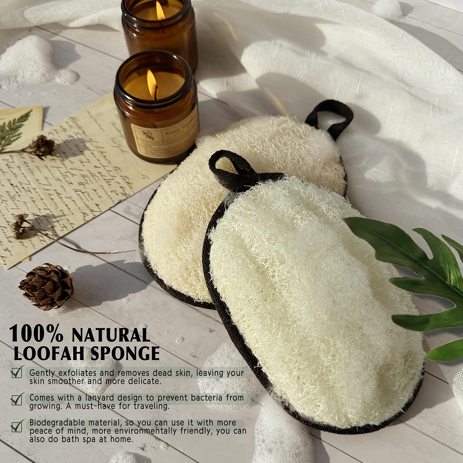 YIQINGJIE natural shower loofah large size enables full body and facial reach