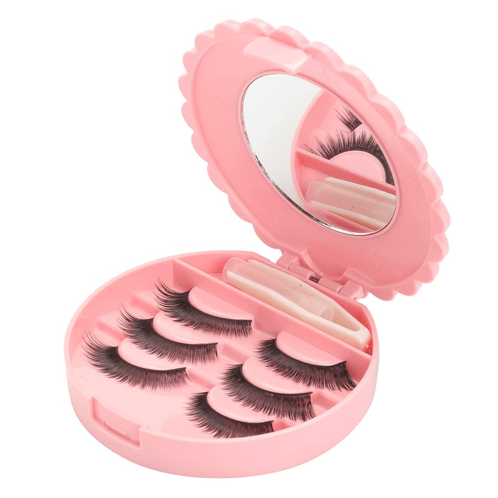 YiQiYi cosmetic case pink mirror offers on the go touch-ups with a built in mirror.
