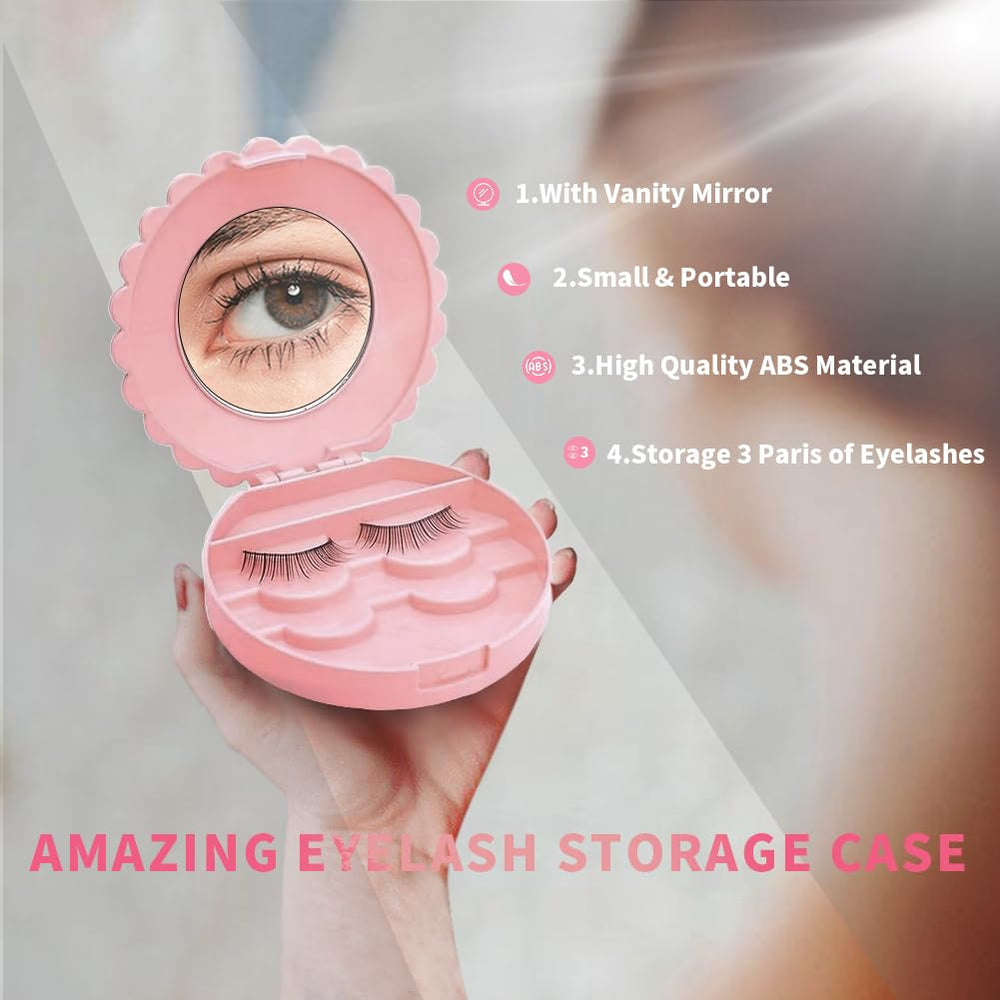 YiQiYi eyelash storage inside stores three lash pairs and a glue tube securely.