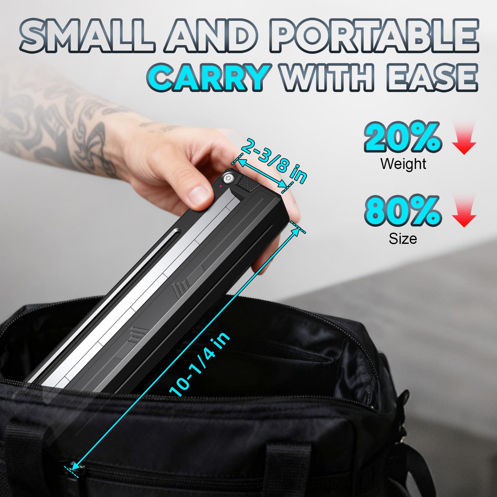 YIRIGUI tattoo stencil printer in hand highlights portable use for travel and on-site sessions.