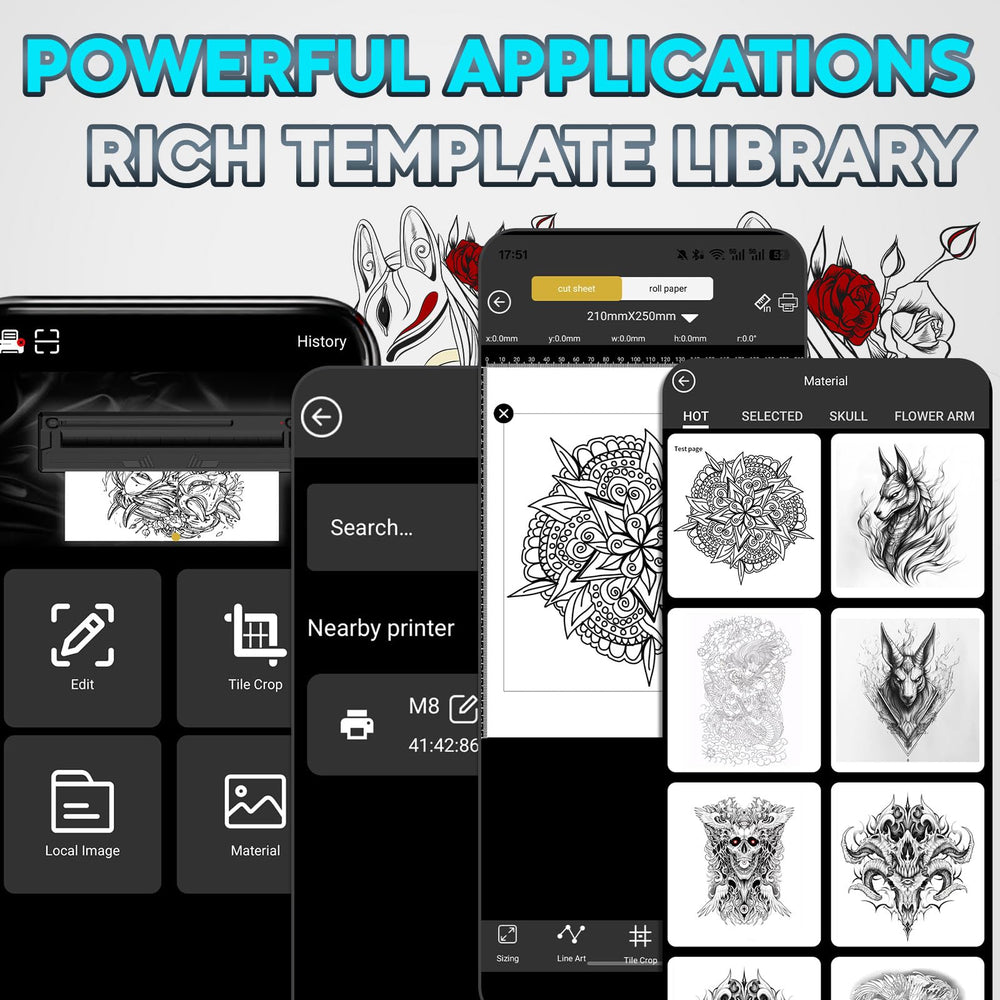 YIRIGUI template library preview highlighting free ongoing templates.