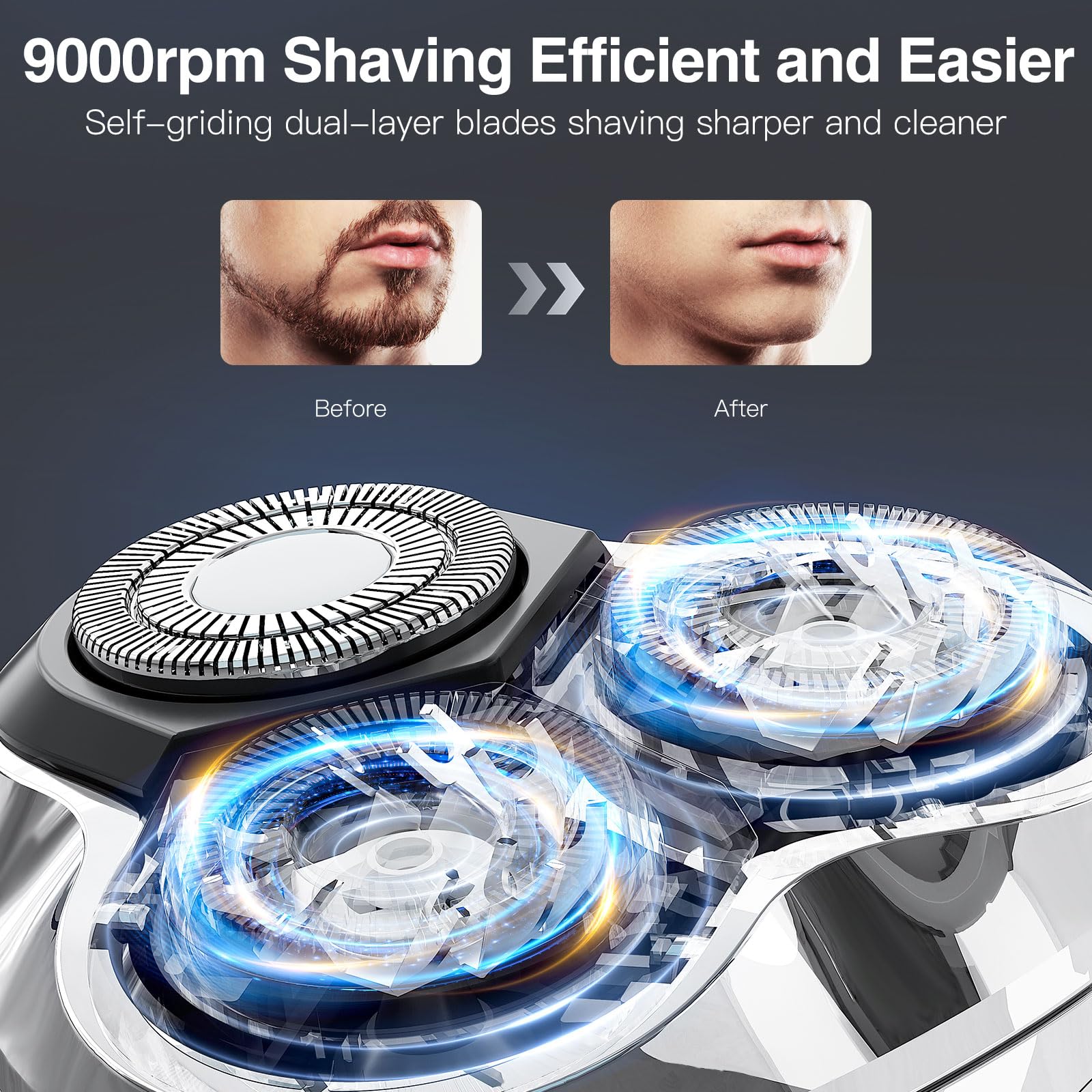 YIRISO wet-dry IPX6 shaver for versatile grooming anywhere.