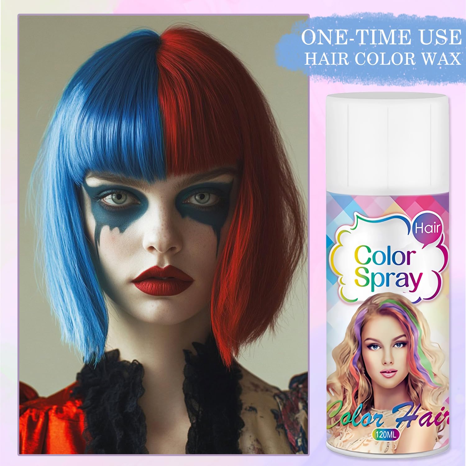 Yishifa blue spray washout shows easy color removal with shampoo