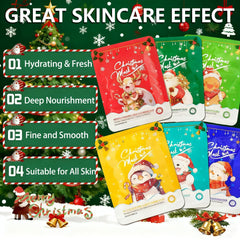 Packaging of Yishifa Christmas facial mask with exquisite holiday-themed designs.