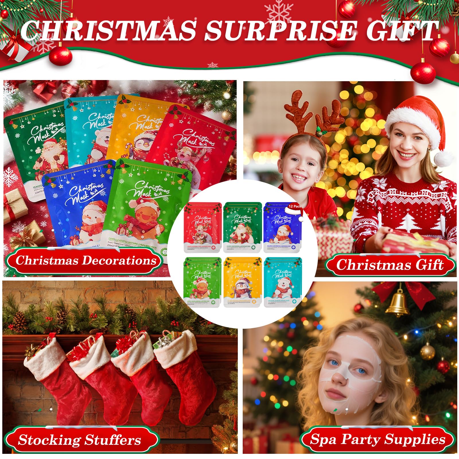 Display of Yishifa Christmas skin care set perfect for holiday gifting.
