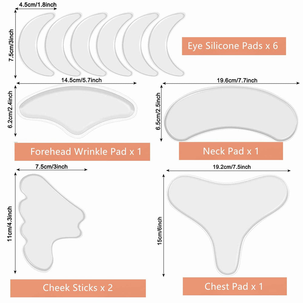 YISHIQI chest-wrinkle-pads worn on chest for smoother decolletage look.