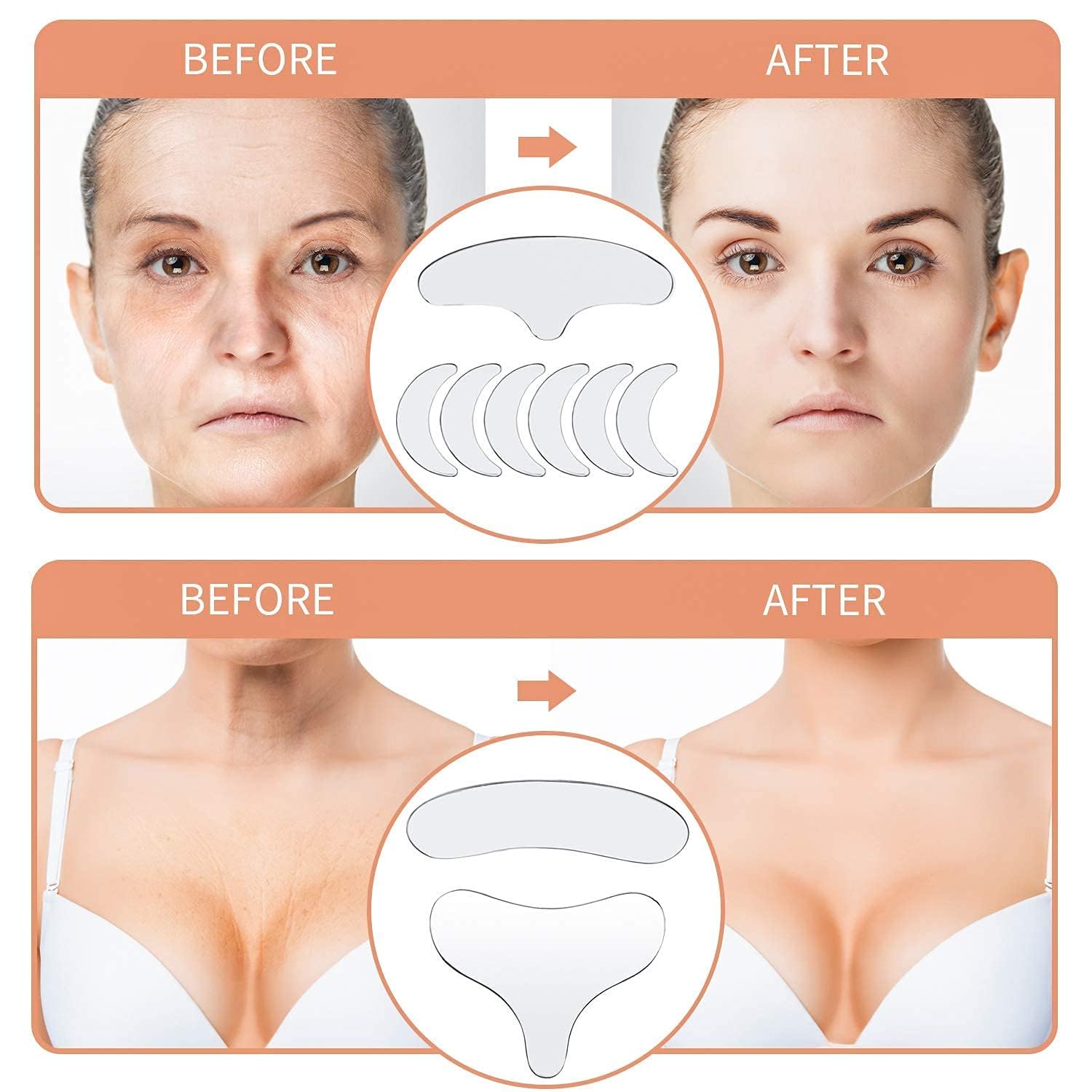 YISHIQI face-wrinkle-patches placed on forehead for visible-line reduction during rest.
