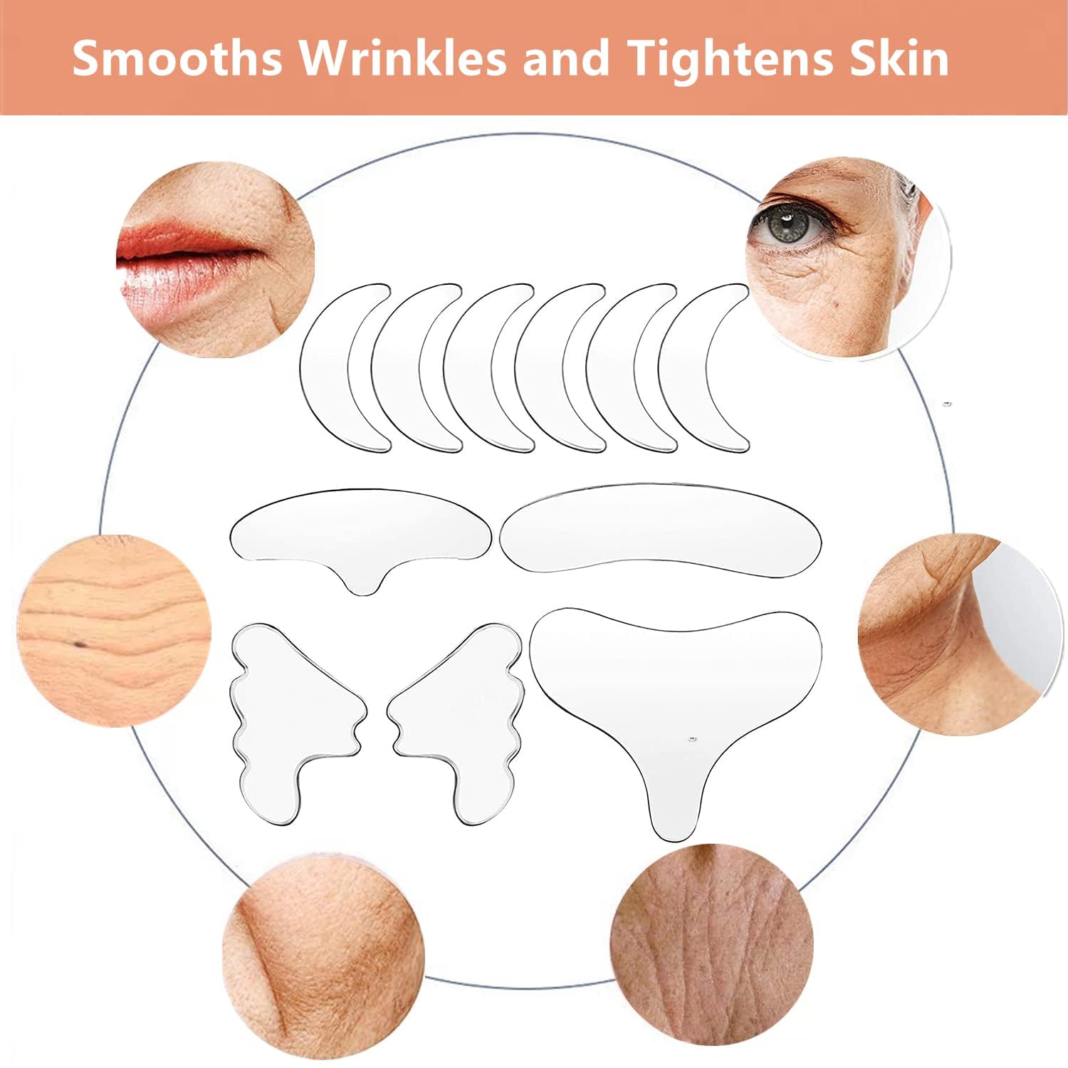 YISHIQI reusable-wrinkle-pads in a compact case for travel-ready routines.