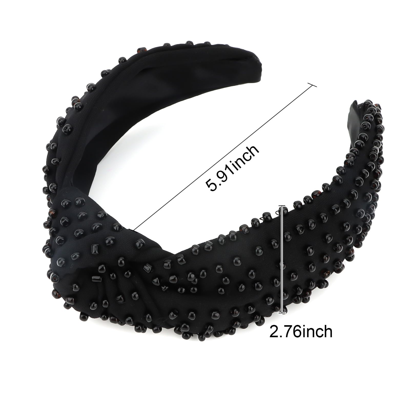 Diadema de pelo con nudo y perlas YISSION, versátil para diario y fiestas.