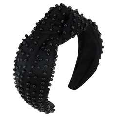 YISSION pearl-knotted-headband closeup highlights elegant pearled detail for refined styling