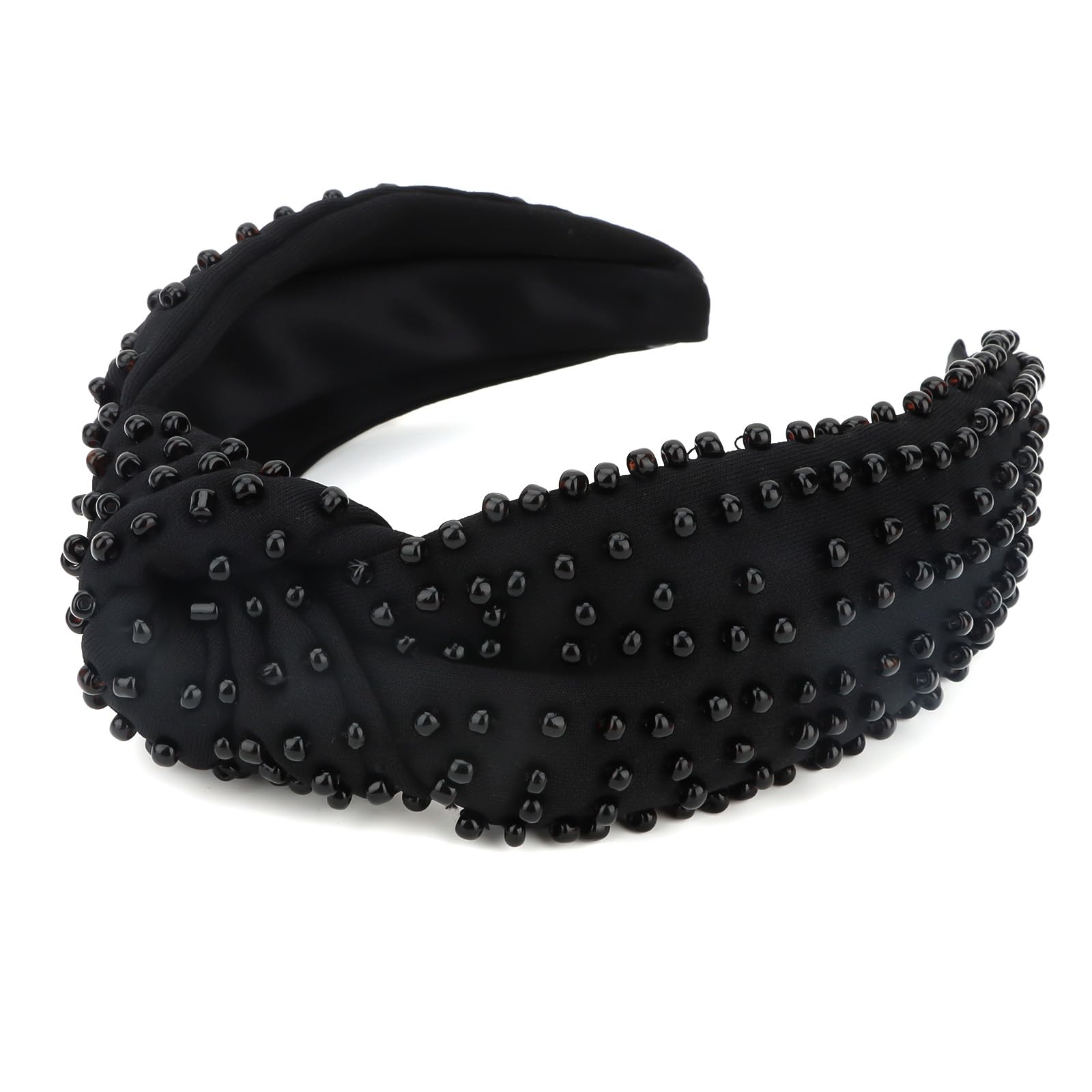 YISSION pearl-knotted-headband on-model demonstrates versatile styling options