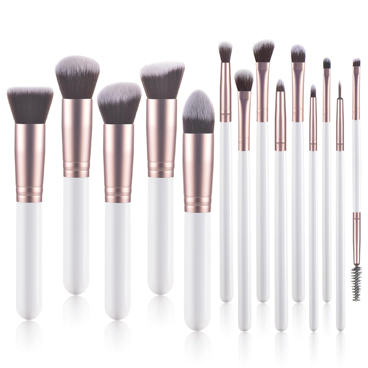 YJ-Anyue 14-piece brush set with wooden handles offers precise control for daily makeup